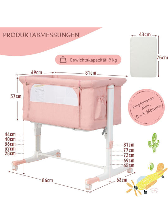 Costway Babybett Mit Matratze Rosa