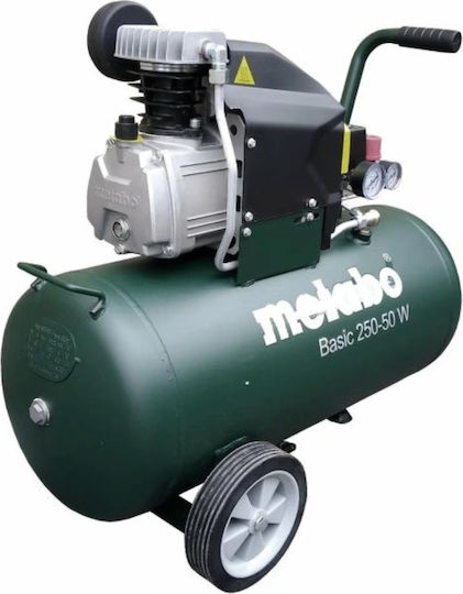 Metabo Basic 250-50 W Einphasig Luftkompressor 81dB mit Leistung 2hp und Lufttank 50Es 601534000