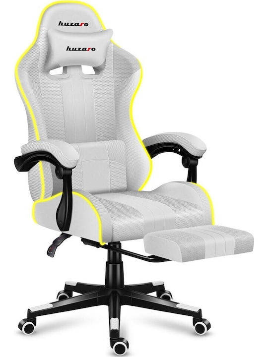 Huzaro Force 4.7 Fabric Gaming Chair with RGB Lighting and Footrest White