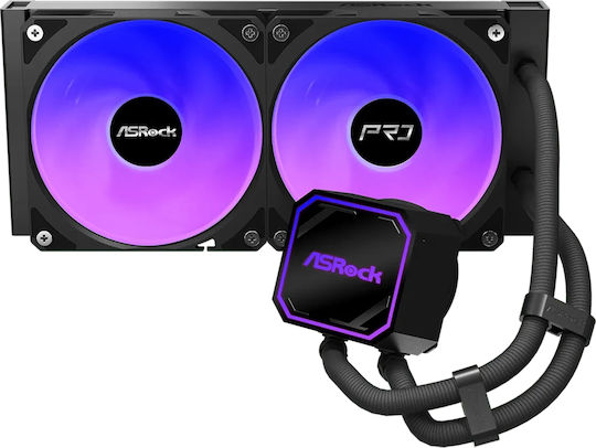 ASRock Pro 240 Υδρόψυξη AIO CPU με 2 Ανεμιστήρες 120mm και ARGB Φωτισμό