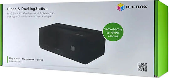 Icy Box Docking Station for SATA/PCIe Hard Disks with USB 3.2 Connection (IB-2924MSCL-C31)