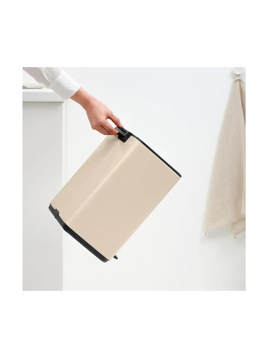 Brabantia Coș de Gunoi Plastic cu Pedală Bej 12l