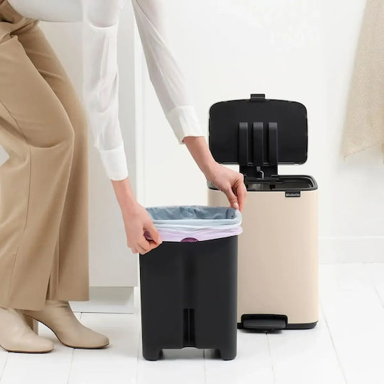 Brabantia Brabantia Mülleimer Mit Pedal Kunststoff Mit Pédal Beiger 12lt