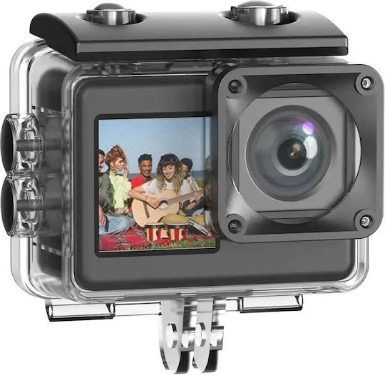 Lamtech Eis Dual Screen 128GB Action Camera 8K with 1.3" Touch Screen and Wi-Fi Black