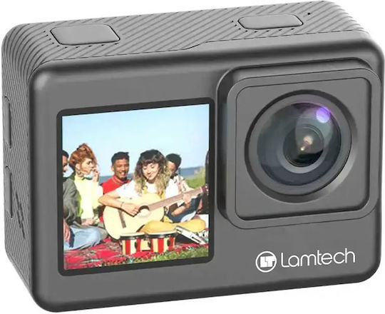 Lamtech Eis Dual Screen 128GB Action Camera 8K with 1.3" Touch Screen and Wi-Fi Black