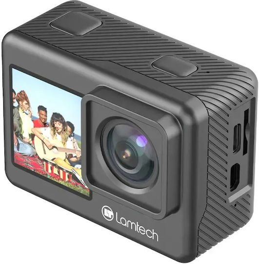 Lamtech Eis Dual Screen 128GB Action Camera 8K with 1.3" Touch Screen and Wi-Fi Black