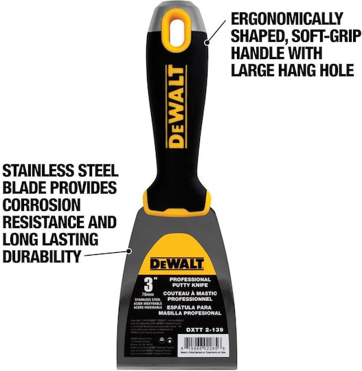 DEWALT Joint Knife Metallicός 76mm with Plastic Handle 2-139