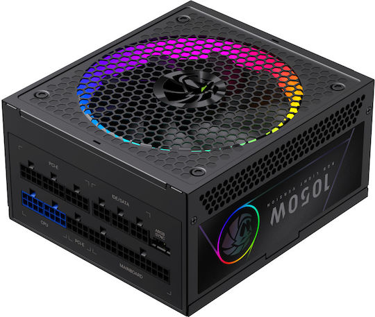 GameMax RGB 1050G 1050W Μαύρο Τροφοδοτικό Υπολογιστή Full Modular 80 Plus Gold