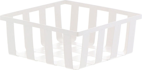 White Storage Basket 18x18x7.5cm
