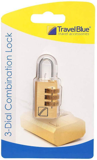 Travel Blue Bronze Padlock Brass Combination Blue 1pcs