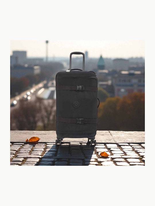 Kipling Spontaneous Medium Fabric Black Suitcase with 4 Wheels Height 66cm