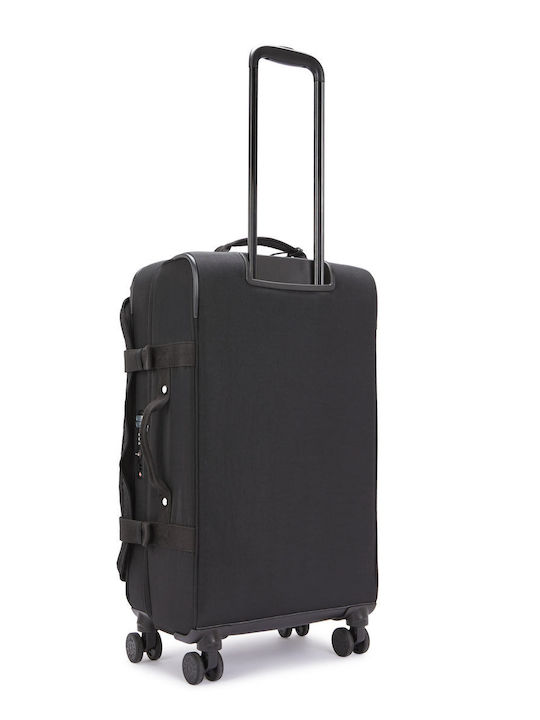 Kipling Spontaneous Medium Fabric Black Suitcase with 4 Wheels Height 66cm