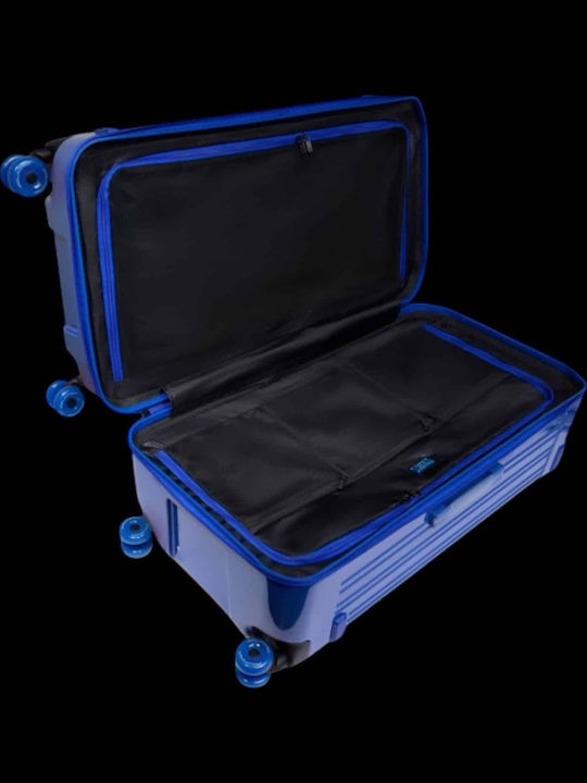Piquadro Μεγάλη Βαλίτσα Ταξιδίου Σκληρή Pop Blue με 4 Ρόδες Ύψους 80εκ.