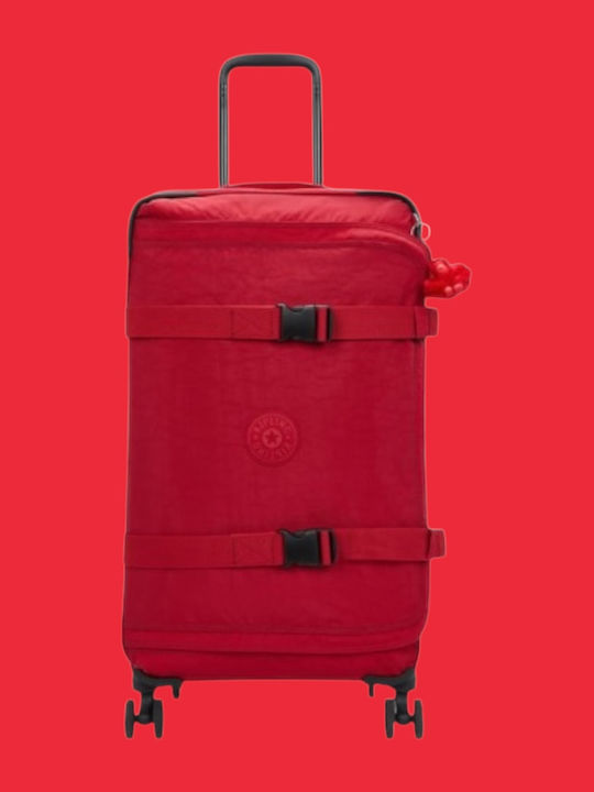 Kipling Spontaneous Μεσαία Βαλίτσα Ταξιδίου Ruby Red με 4 Ρόδες Ύψους 66εκ.