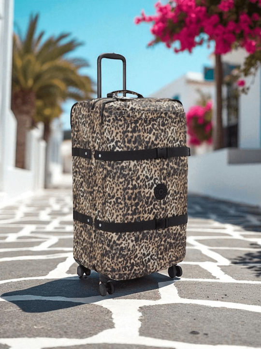 Kipling Spontaneous Μεσαία Βαλίτσα Ταξιδίου Wild Leopard με 4 Ρόδες Ύψους 66εκ.