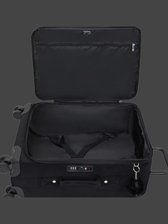 Kipling Medium Travel Suitcase Black Noir with 4 Wheels Height 60cm