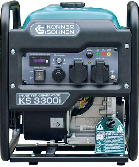 Könner & Söhnen Generator Inverter Gasoline Four-stroke with Handle and Maximum Power 3.3kVA