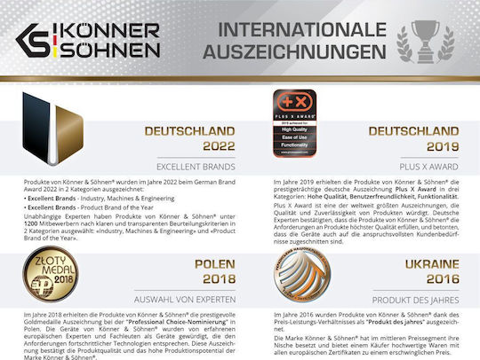 Könner & Söhnen Безшумен Инверторен Бензинов Генератор Четиритактов С Ръчен Стартер