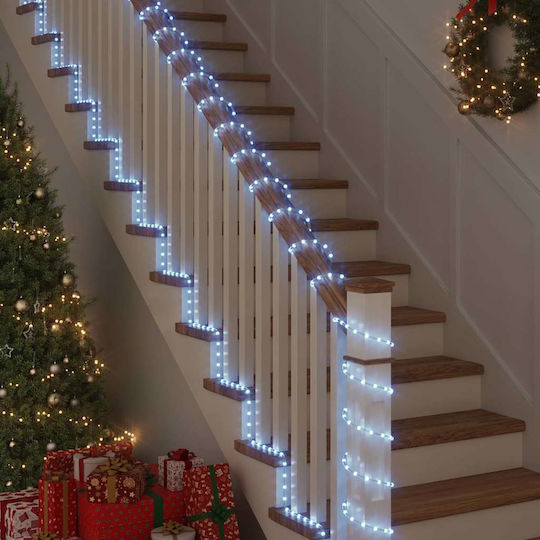 Christmas Light Tube Cold White Battery 2400 Light Bulbs 100m IP44