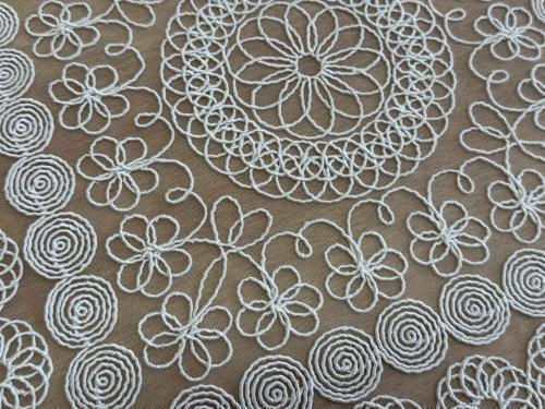 Linea Home Checkered Tablecloth With Lace Set 5 Pieces Trevi White 120x120cm