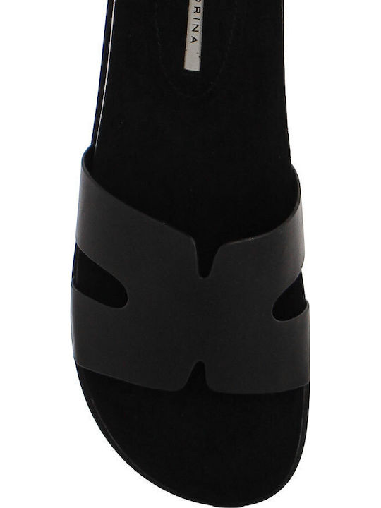 Flache Damen Sandalen Schwarz