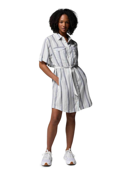 Sommer Mini Hemdkleid Grau