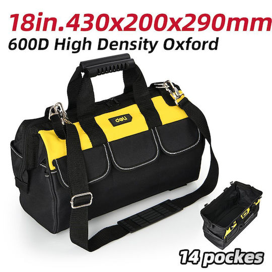 Deli Over the Shoulder Tool Bag Black L43xW20xH29cm