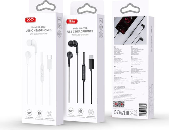 XO Ep82 In-ear Handsfree Earphones with USB-C Plug Black
