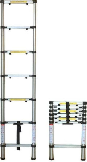 JBM Telescopic Ladder Aluminum 6 of Steps with Maximum Height 2m