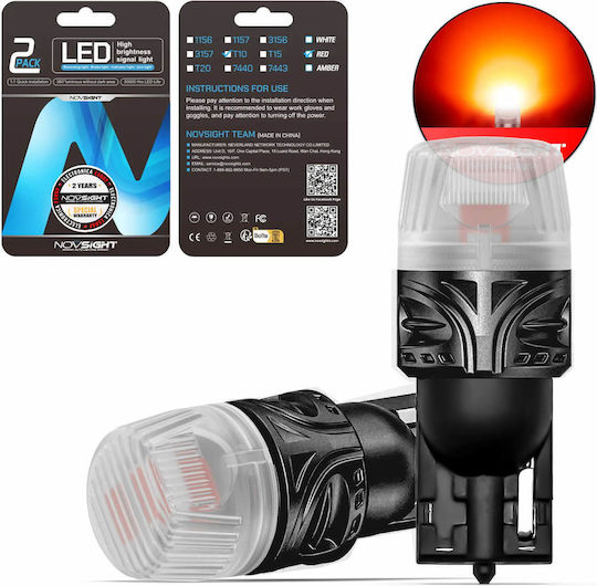 NovSight Λάμπες Αυτοκινήτου T10 / DRL / W5W Canbus LED 6500K Ψυχρό Λευκό 12V 5W 2τμχ