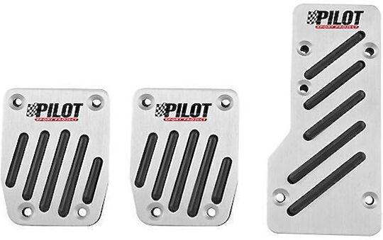 Lampa Race 2 Pilot Σετ Πεταλιέρες Αντιολισθητικές Αυτοκινήτου Universal Αλουμινίου Ασημί 3τμχ