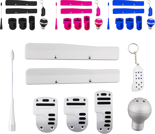 Autoline Tunning Kit Σετ Πεταλιέρες & Λεβιές Αυτοκινήτου Universal Μπλε 5τμχ 11183-blue