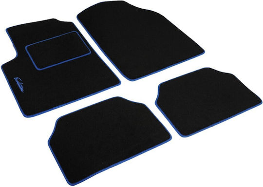Carpower Satz Vorder- und Hintermatten Universal 4Stück aus Teppichboden Schwarz