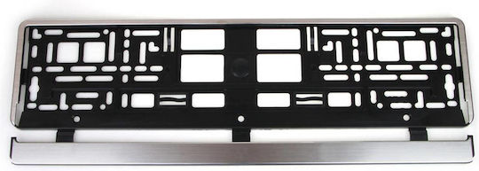 AMiO Car License Plate Frame Metallic 52.5 x 13.5cm Chromium 1pcs