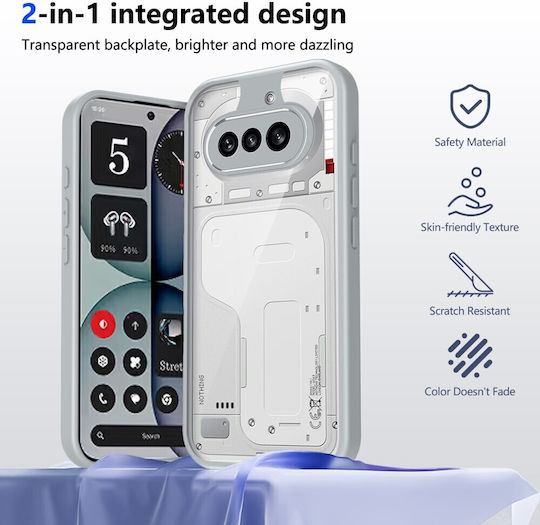 Farbe Rahmen Rückseite Kunststoff Grau (Nichts Phone (4a))