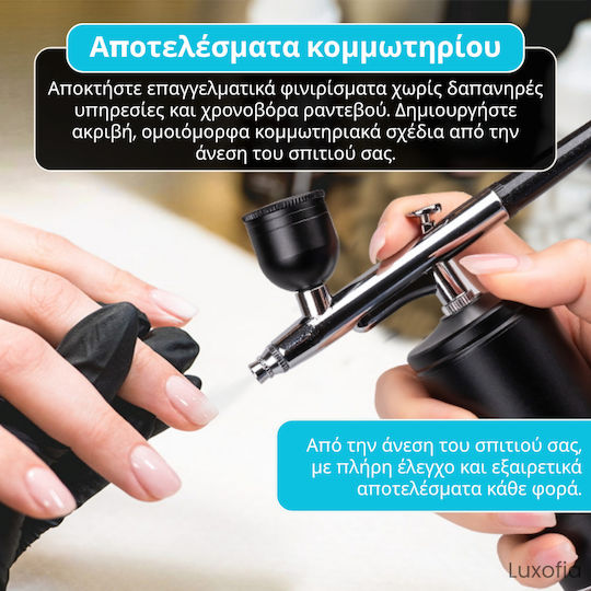Aerograf Airbrush cu recipient 35ml și compresor Bec 0.3mm Presiune 1.8bar Baterie Chitare electrice