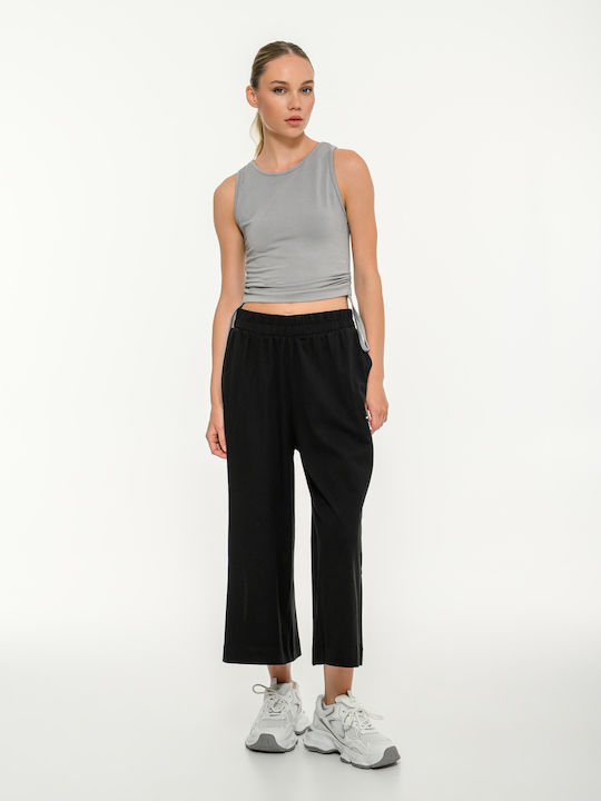 Women's Sports Crop Sleeveless Grey Top