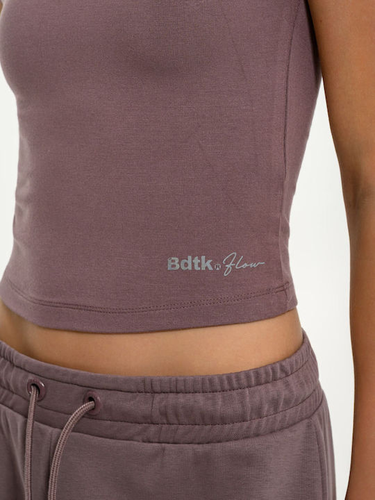 Γυναικείο Crop Top Κοντομάνικο Καφέ