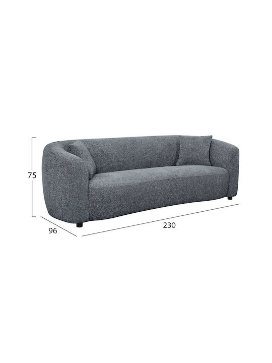 Three-Seater Couch Gray 230x96x75cm