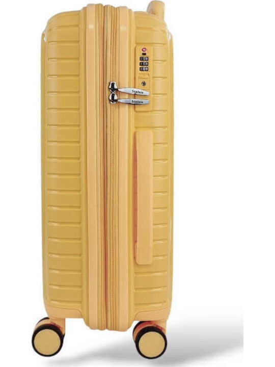 Stelxis Medium Hard Yellow Travel Suitcase with 4 Wheels Height 66cm