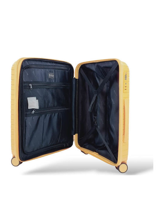 Stelxis Medium Hard Yellow Travel Suitcase with 4 Wheels Height 66cm