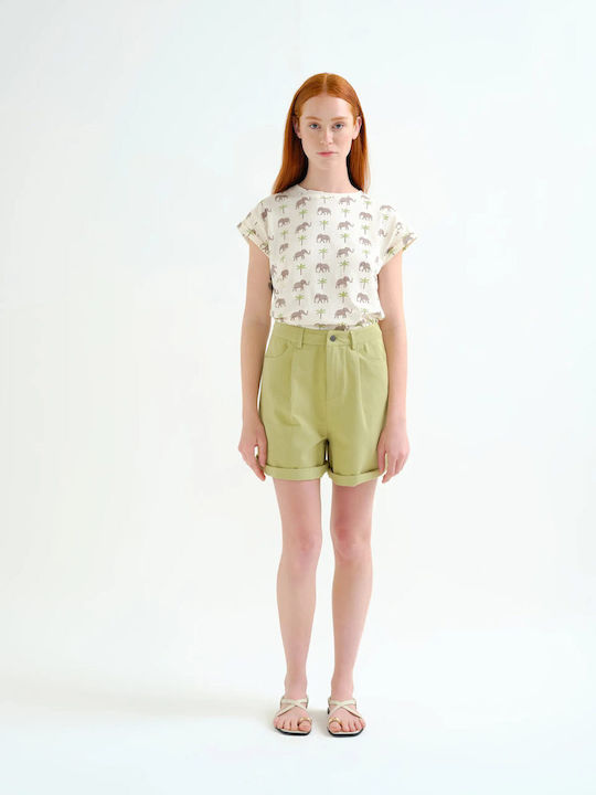 Damen T-Shirt Beige
