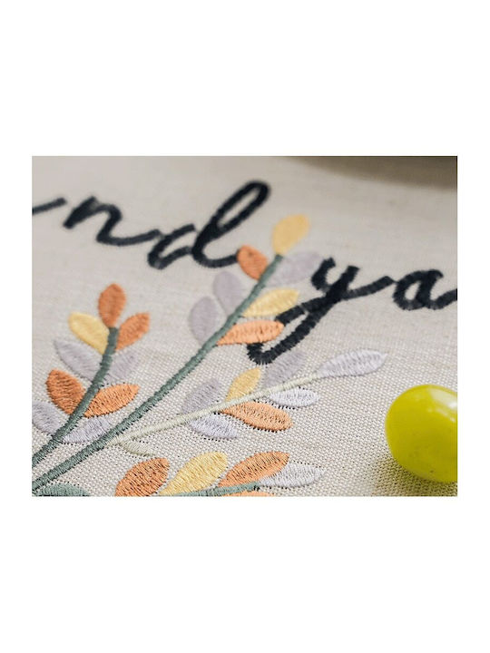 FRIPIA Față De Masă Din In Cu Broderie Argintie 135x220cm