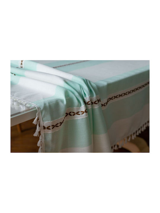 FRIPIA Față De Masă Din In Cu Broderie Albă 140x250cm