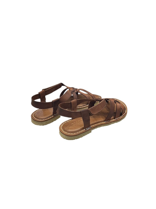 Leather Women's Sandals Tabac Brown