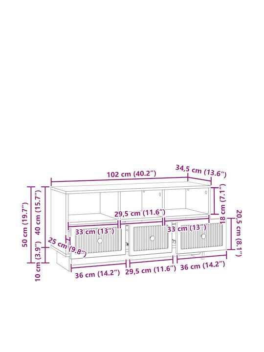 TV-Ständer Braun M102xP34.5xH50cm