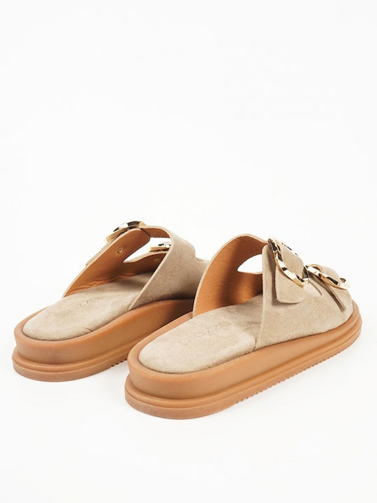 Leather Women's Anatomic Flatforms Brown Sandals
