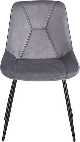 Silvia Καρέκλα Τραπεζαρίας Βελούδινη Grey 51x58x87εκ.