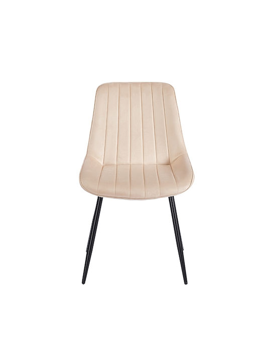 Bony Velvet Dining Chair Beige 51x58x87cm