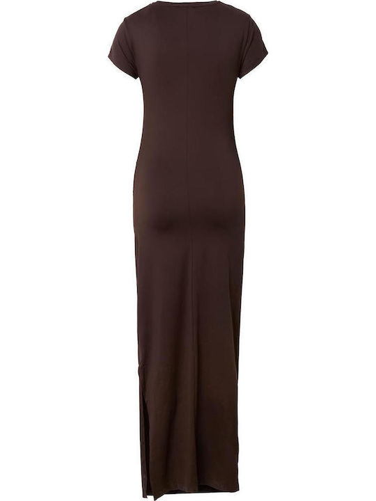 Ladies Maxi Evening Dress Brown